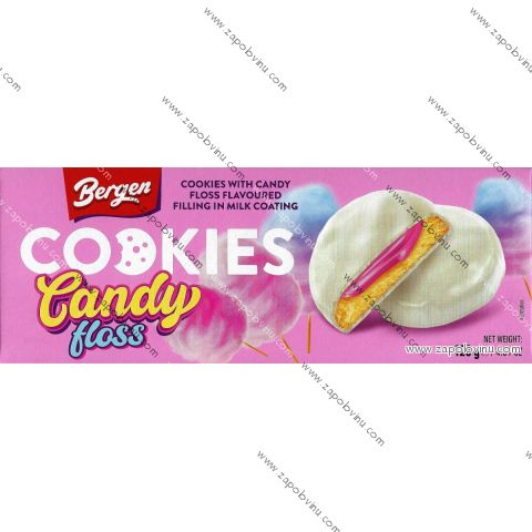 Bergen Cookies s příchutí Cukrová vata 128g