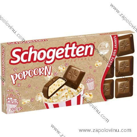 Schogetten Mléčná čokoláda s mléčnou krémovou náplní a kousky popcornu 100g