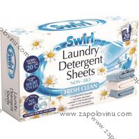 Swirl rozpustné papírky s pracím přípravkem pro univerzální praní s vůní Fresh Clean 20 ks