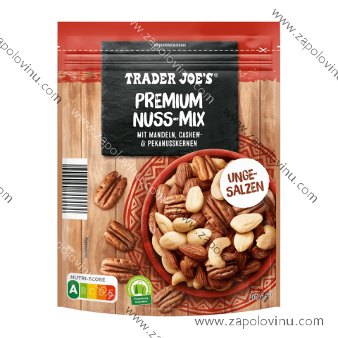 TRADER JOE'S S Premium mandlemi, kešu a pekanovými ořechy Mix 200g