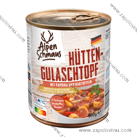 ALPENSCHMAUS Calupářský kotlíkový guláš s paprikou a brambory 800g