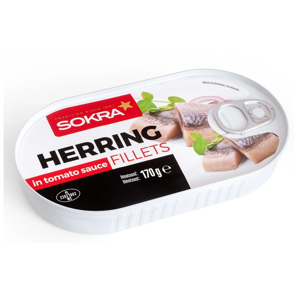 Sokra Sleďové filety v rajčatové omáčce 170g