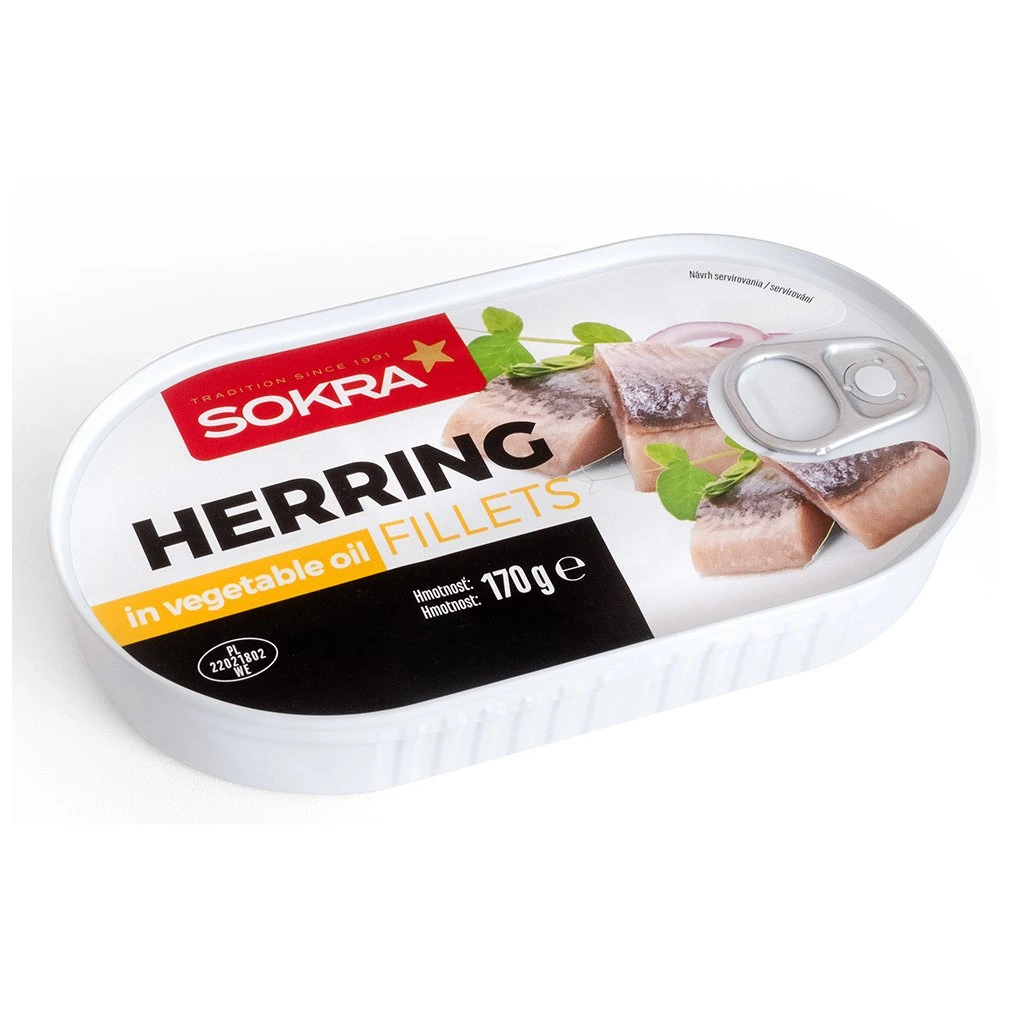 Sokra Sleďové filety v rostlinném oleji 170g