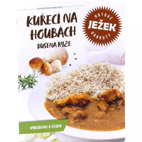 Ježek kuřecí na houbách a dušená rýže 450 g