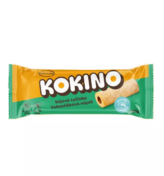 Chocoland KOKINO sójová tyčinka s lískooříškovou náplní 50g