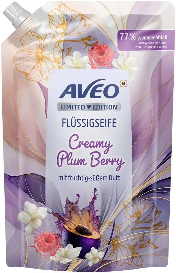 Aveo krémové mýdlo švestky a bobule 850 ml