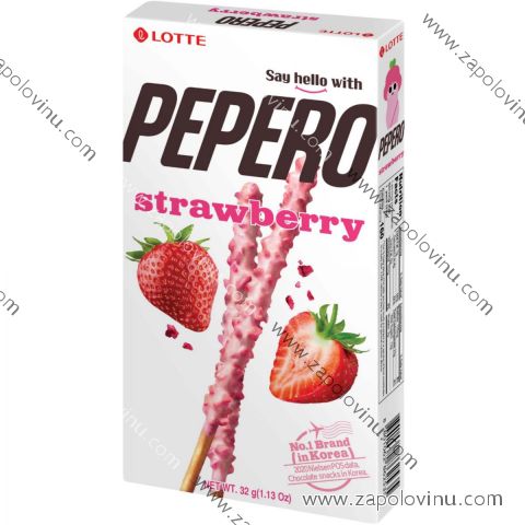 Pepero tyčinky snowy strawberry Lotte 32 g