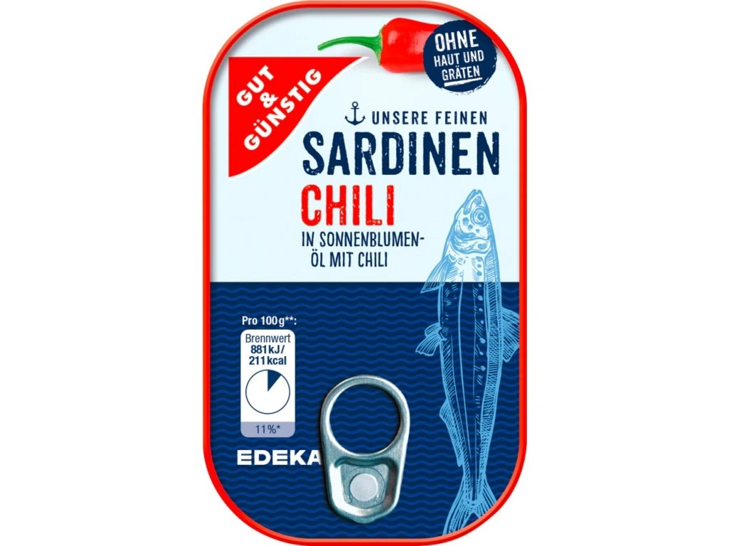 G+G Sardinky ve slunečnicovém oleji s chili 125g