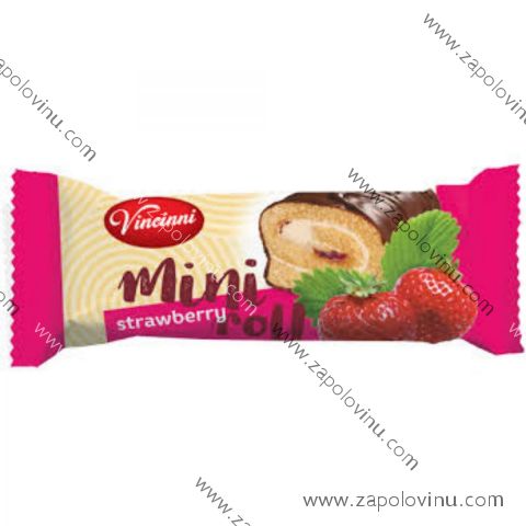 Vincinni mini roll jahodový krém 30g