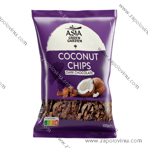 ASIA GREEN GARDEN kokosové chipsy v hořké čokoládě 100g