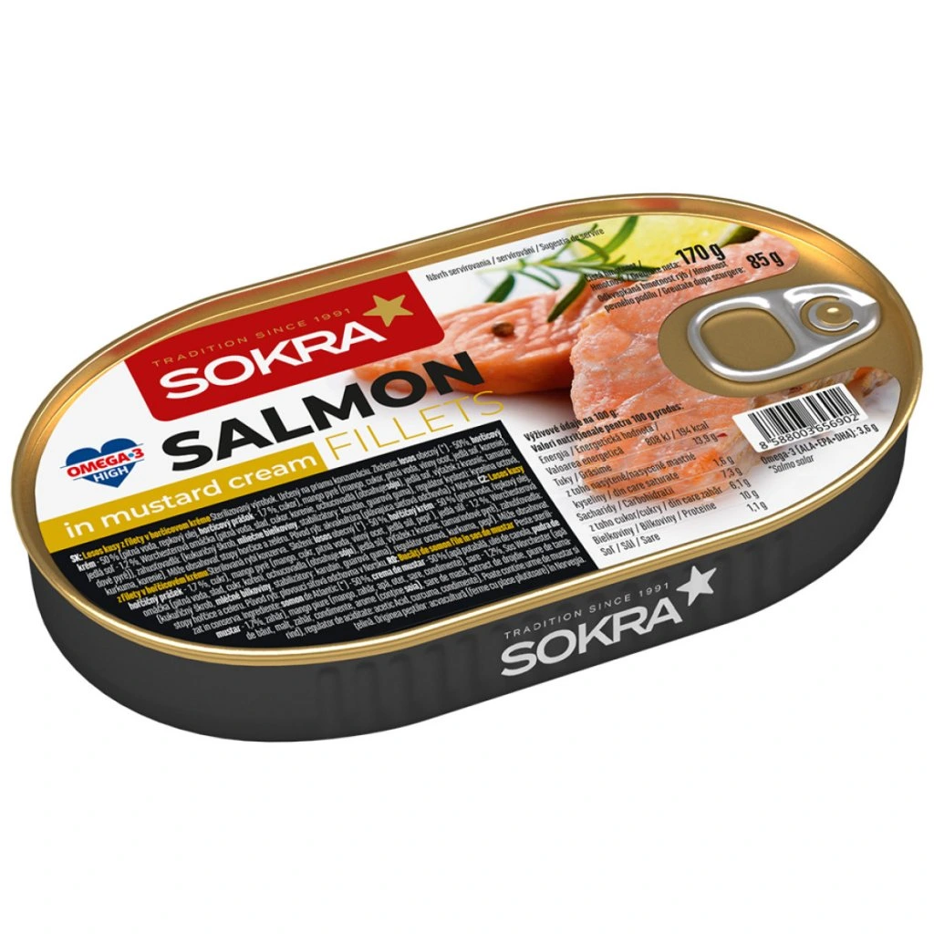 Sokra Losos filety v hořčičném krému 170g
