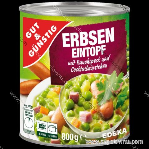 G+G hrachový eintopf s koktejlovými klobásami 800 g