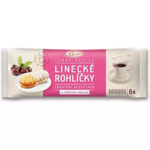 Klasa linecké rohlíčky v jogurtu polomáčené s višňovou náplní 210g