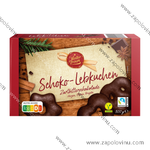 Wintertraum Čokoládový perník Srdce, hvězdy, preclíky v hořké čokoládě 500 g