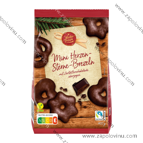 Wintertraum mini perníčky srdíčka hvězdičky preclíky tmavé 400 g