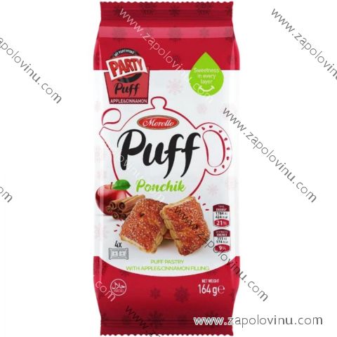 Morello Puff Ponchik Pečivo z listového těsta s jablečno-skořicovou náplní 164 g