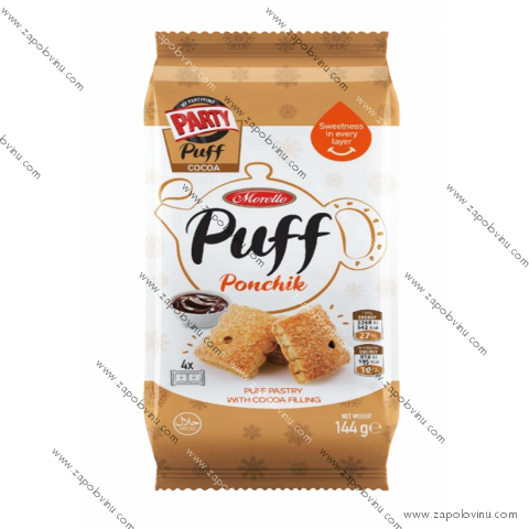 Morello Puff Ponchik Pečivo z listového těsta s čokoládovou náplní 144 g