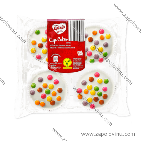 Cupcakes kakaové s bílou polevou 240g