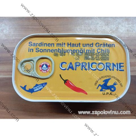 Capricorne Sardinky ve slunečnicovém oleji s chilli 125g