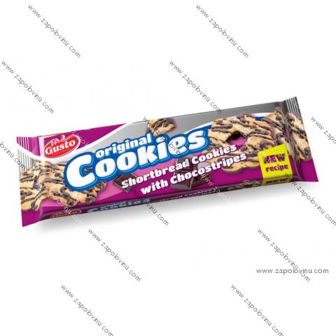 Gusto Křehké sušenky s čokoládovými proužky 100g