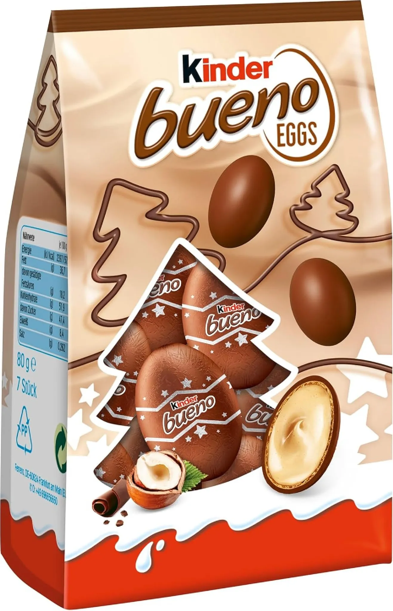 Kinder Bueno vajíčko s mléčnou čokoládou, krémem a lískovými oříšky 80g