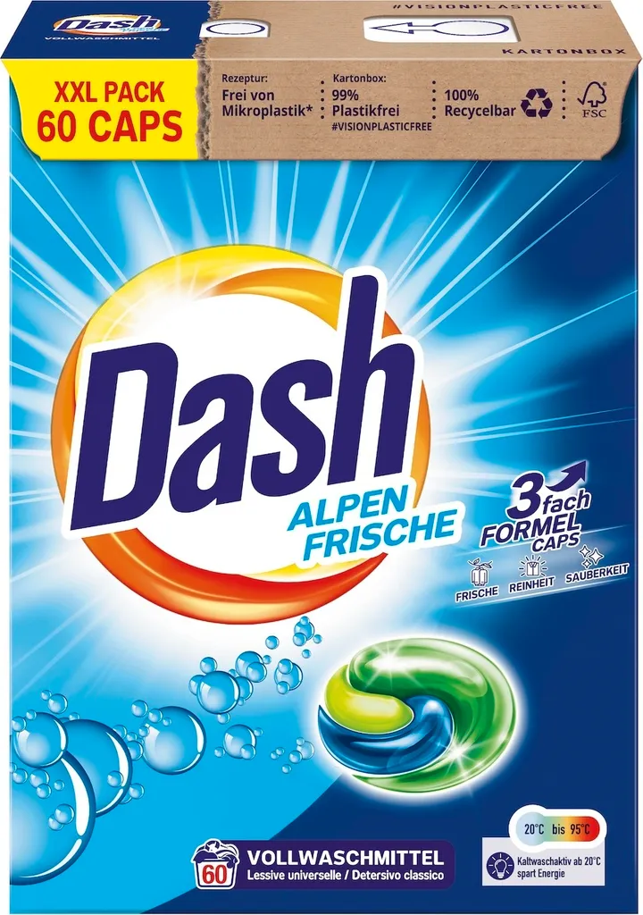 Dash XXL Alpen Frische kapsle na praní 60 ks