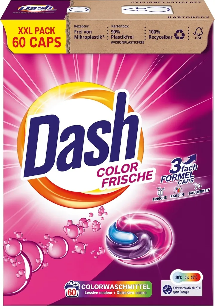 Dash XXL Color Frische kapsle na praní 60 ks