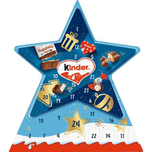 Ferrero Kinder Mix Adventní kalendář hvězda 149 g
