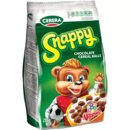 Cerera cereálie snappy chocolate cereal balls 250g