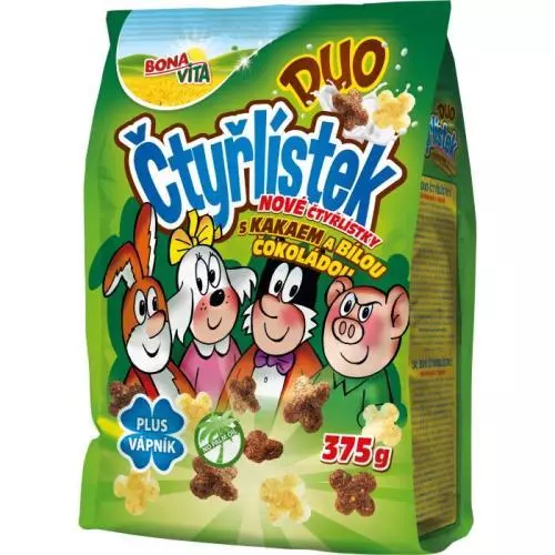 BonaVita obilní čtyřlístky kakao a vanilka 375g