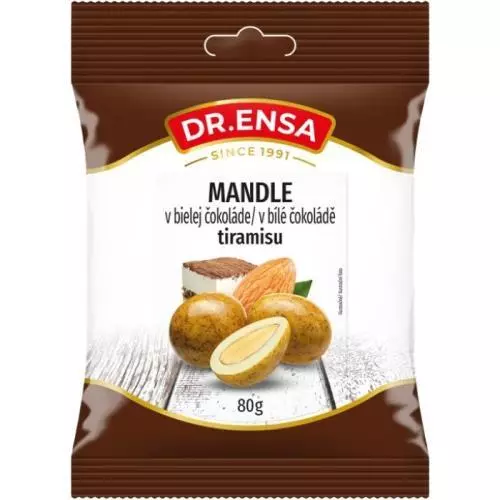DR.ENSA MANDLE V BÍLÉ ČOKOLÁDĚ TIRAMISU 80G