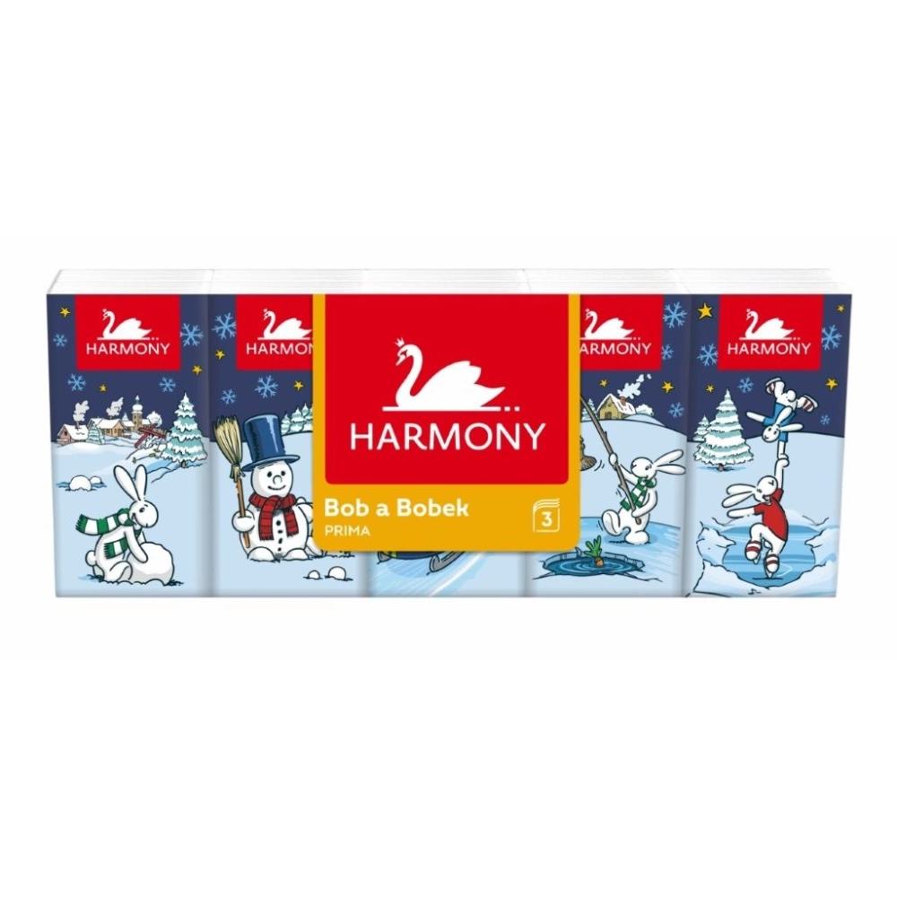Harmony Prima papírové kapesníčky Bob a Bobek 3vrstvé 10x10ks