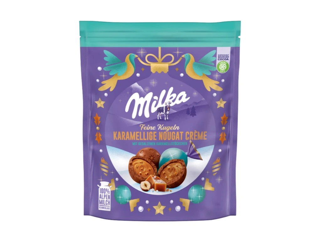 Milka velikonoční vajíčka s nugátovým a karamelovým krémem 90g