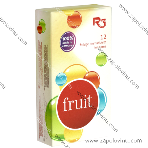R3 Ovocné 12 barevných, ochucených kondomů