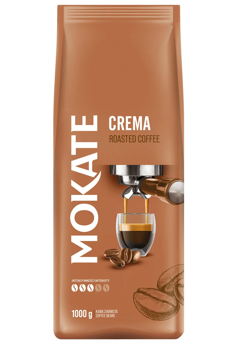 Mokate Crema káva v zrnech do espressa, čerstvě pražená směs robusty 1 kg