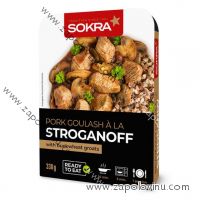 Sokra Vepřový guláš a la Stroganov s pohankovými kroupami 330 g