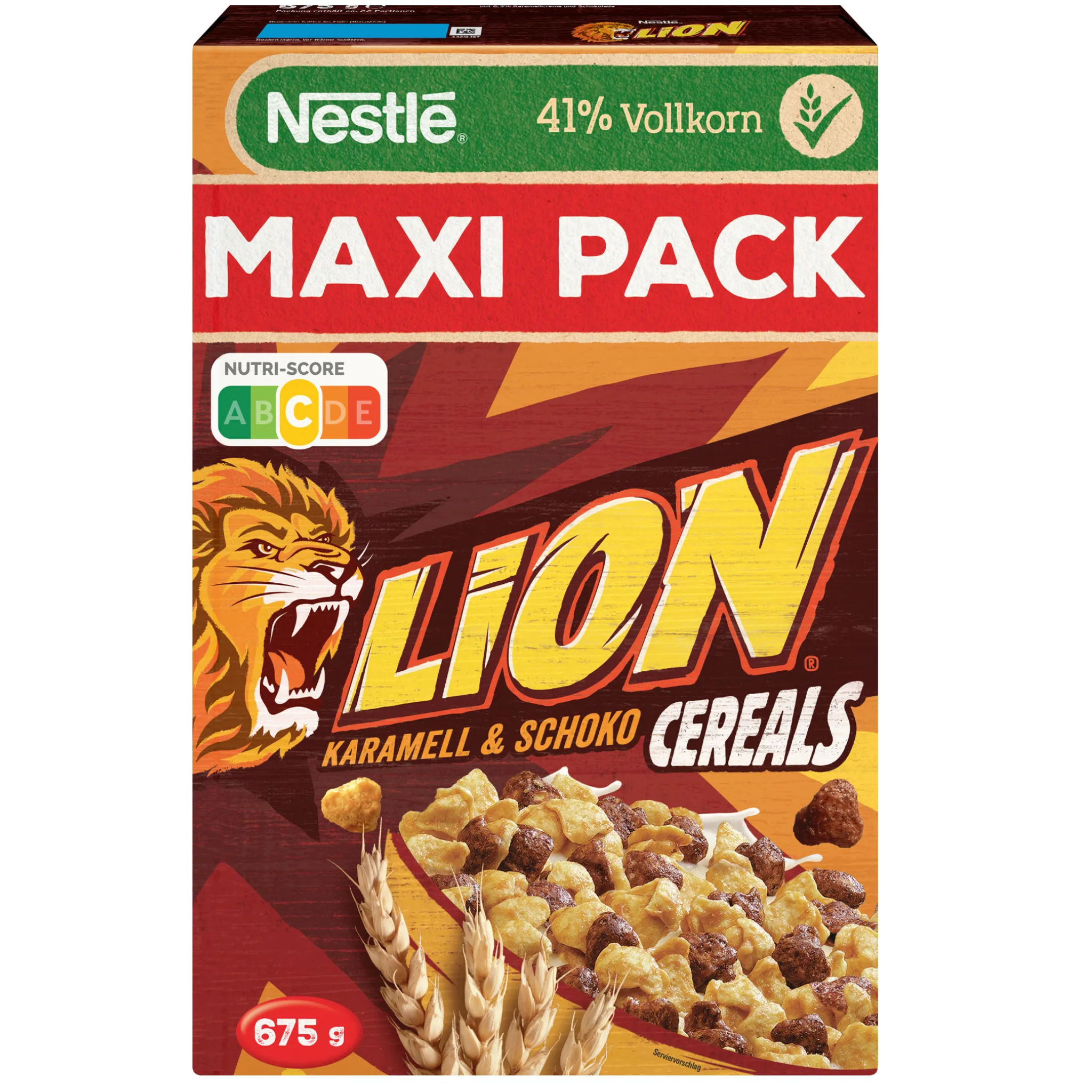 Nestlé Lion karamelové čokoládové kukuřičné lupínky 41% celozrnné MAXI 675g