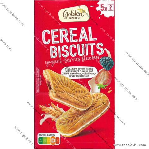 Golden Bidge sendwich cererální sušenky s jogurtem a ovocem 253g
