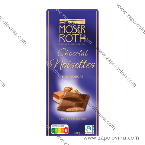 Moser Roth Chocolat Noisettes Prémiový nugát 150g Datum minimální trvanlivosti 1.6.2026