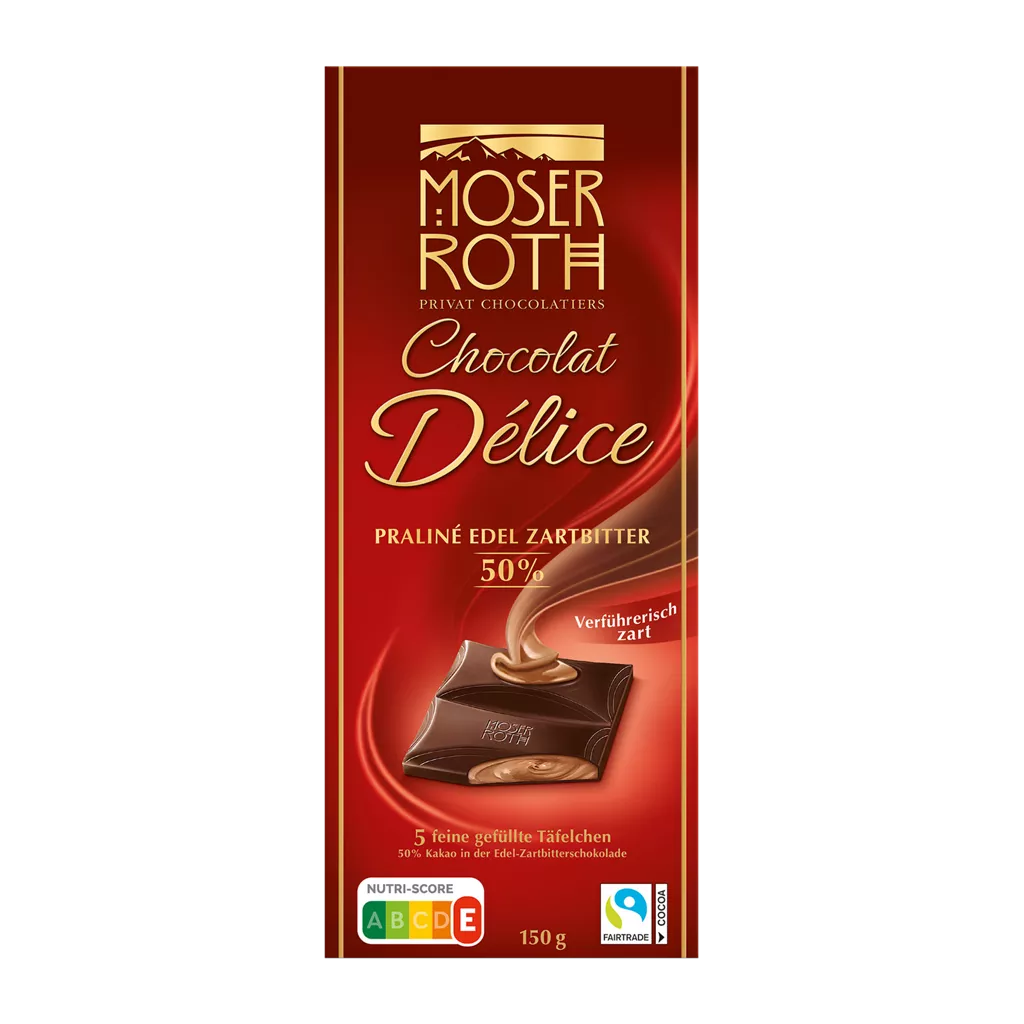 MOSER ROTH Chocolat Délice PRALINKOVÝ KRÉM V HOŘKÉ ČOKOLÁDĚ 150g