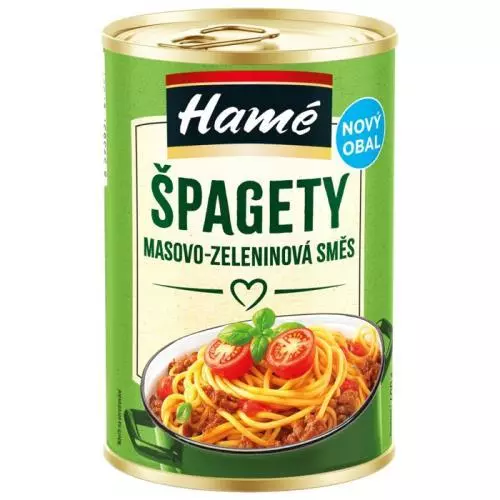 Hamé špagety maso zeleninová směs 400g