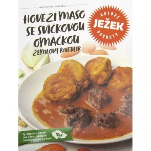 Ježek hovězí maso se svíčkovou, žemlový knedlík 450g