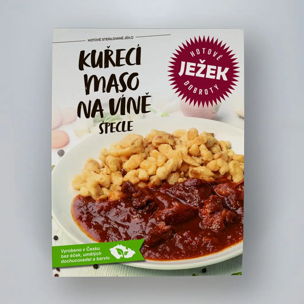 Ježek kuřecí maso na víně, špecle 450g
