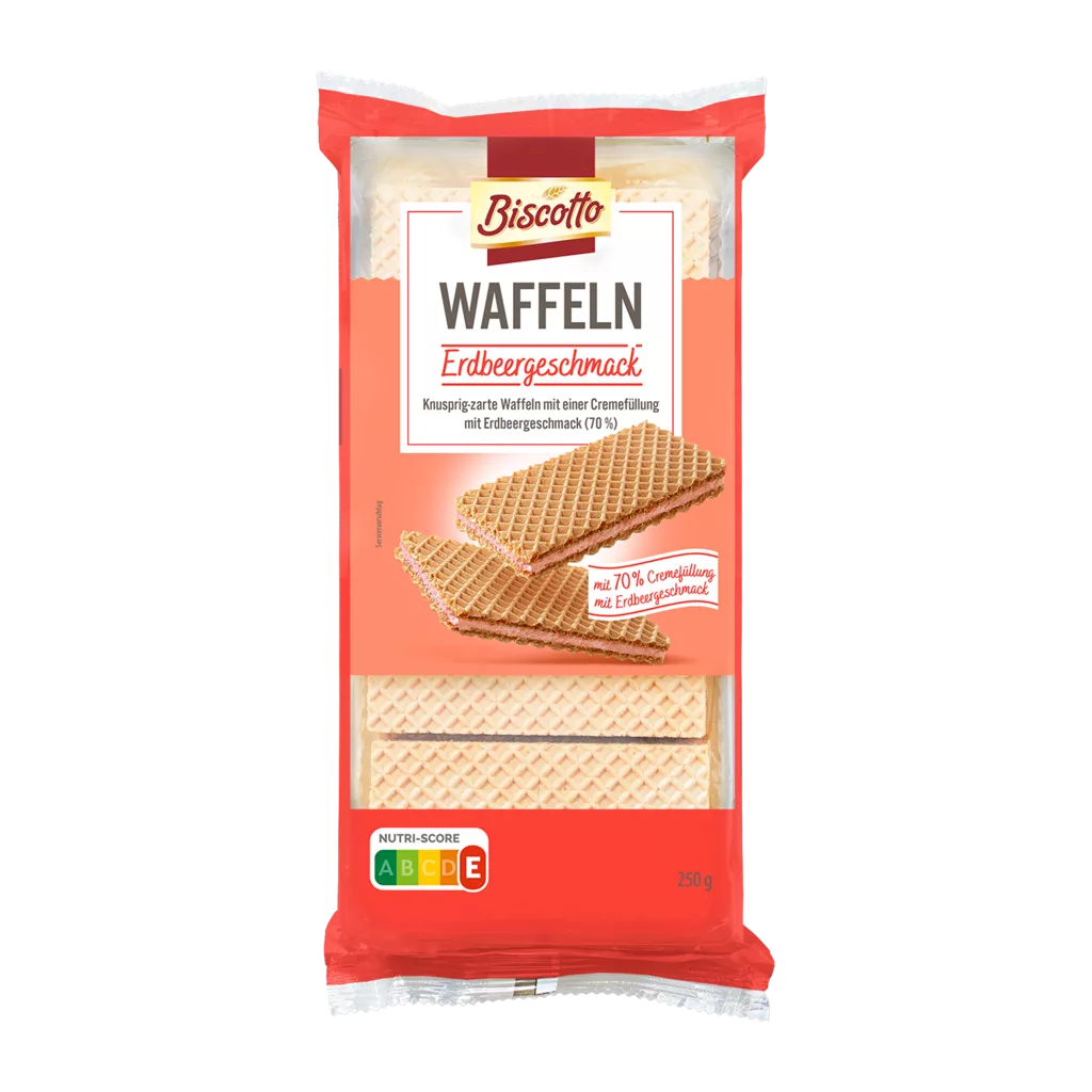 BISCOTTO Křupavé vafle jahodové 250g