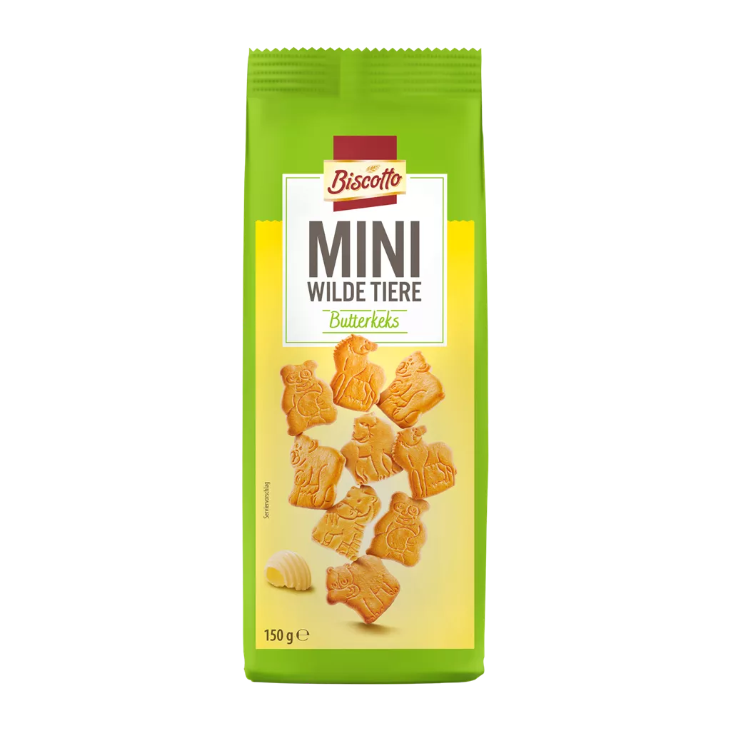 BISCOTTO Mini máslové sušenky Divoká zvířata 150g