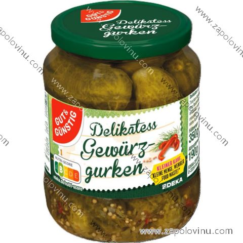G+G Nakládané mini okurky jemně pikantní 350 ml