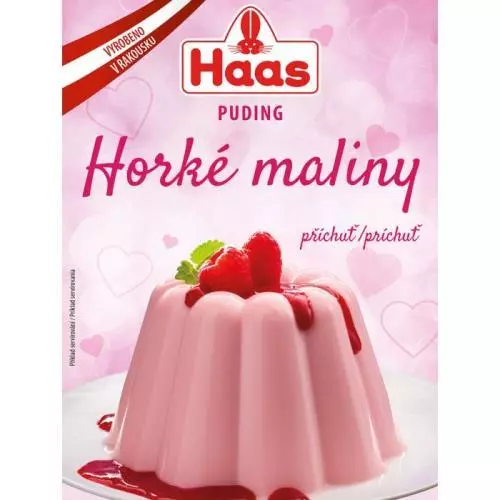 HAAS puding horké maliny příchuť 37g
