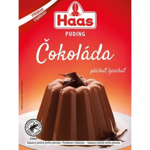 HAAS puding čokoládová příchuť 44g