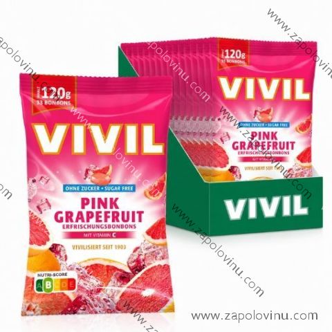 VIVIL grapefruitové osvěžující bonbóny bez cukru 120g