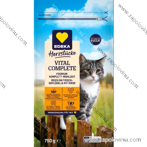 Edeka krmivo pro dospělé kočky Vital Complete bohatý na čerstvé drůbeží maso 750 g